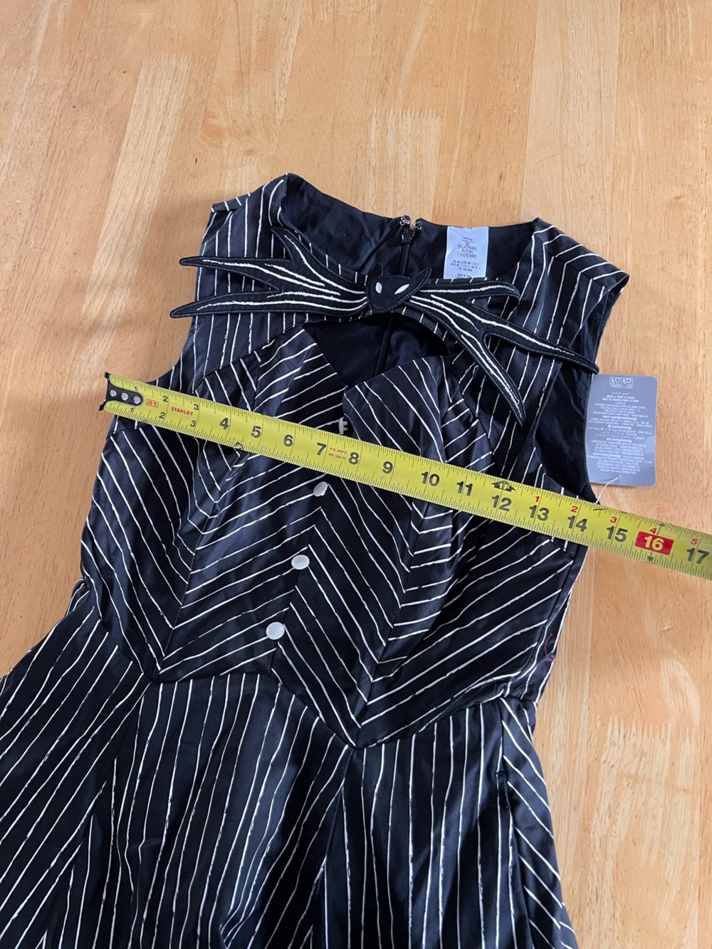 Disney Nightmare Before Christmas black and White Pinstripe Midi Dress - Picture 6 of 10